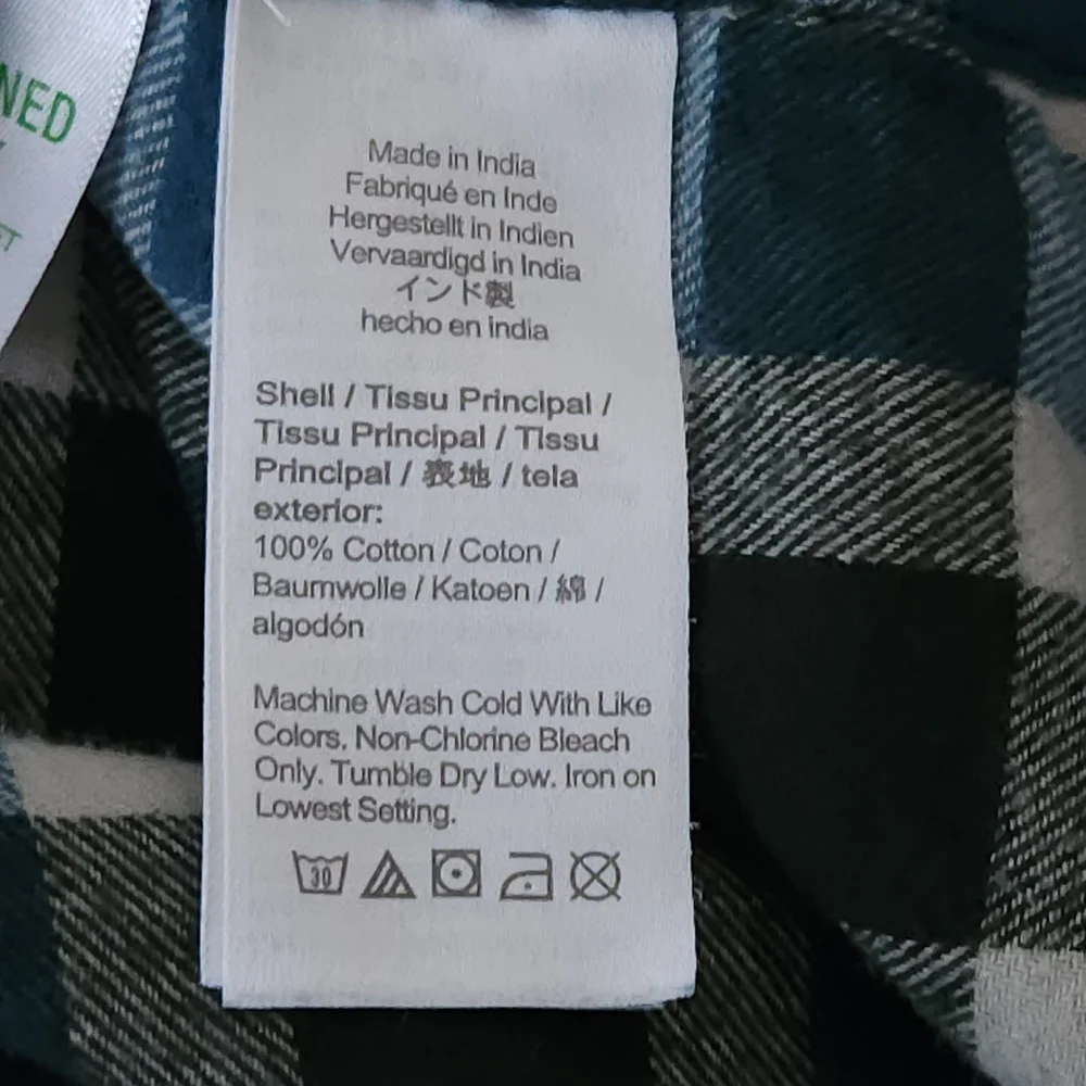 J.Crew Men’s Flannel Shirt Classic Fit‎ XL Blue Green Buffalo Check Plaid